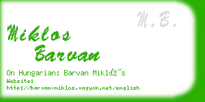 miklos barvan business card